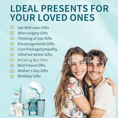 Scented Candle & Spa Gift Set – Candle, Handmade Soap, Eye Mask & Towel