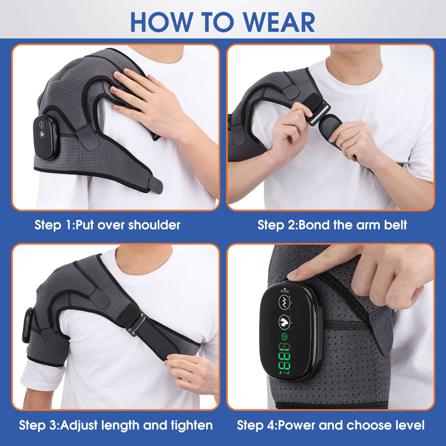 Electric Heating Shoulder Pad – Heat & Vibration Massage Wrap