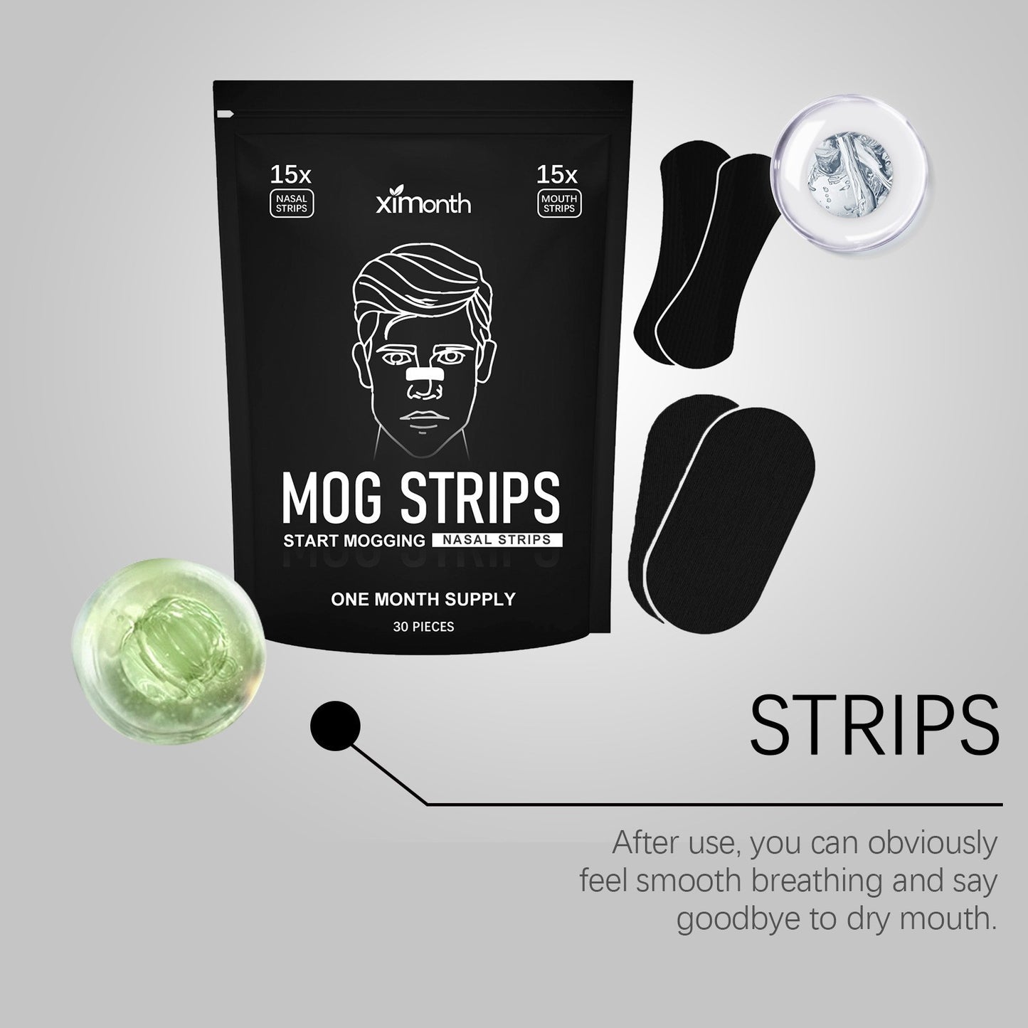 Sleep Care Snoring Patch Set – Nose & Mouth Nighttime Comfort Strips (30 Pack)