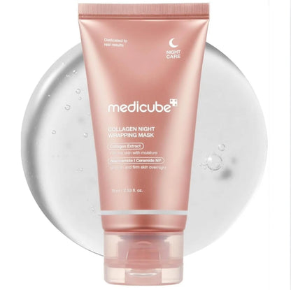 Medicube Collagen & Ampoule; PDRN Skincare – Night Wrapping Mask, PDRN Ampoule, Collagen Essence