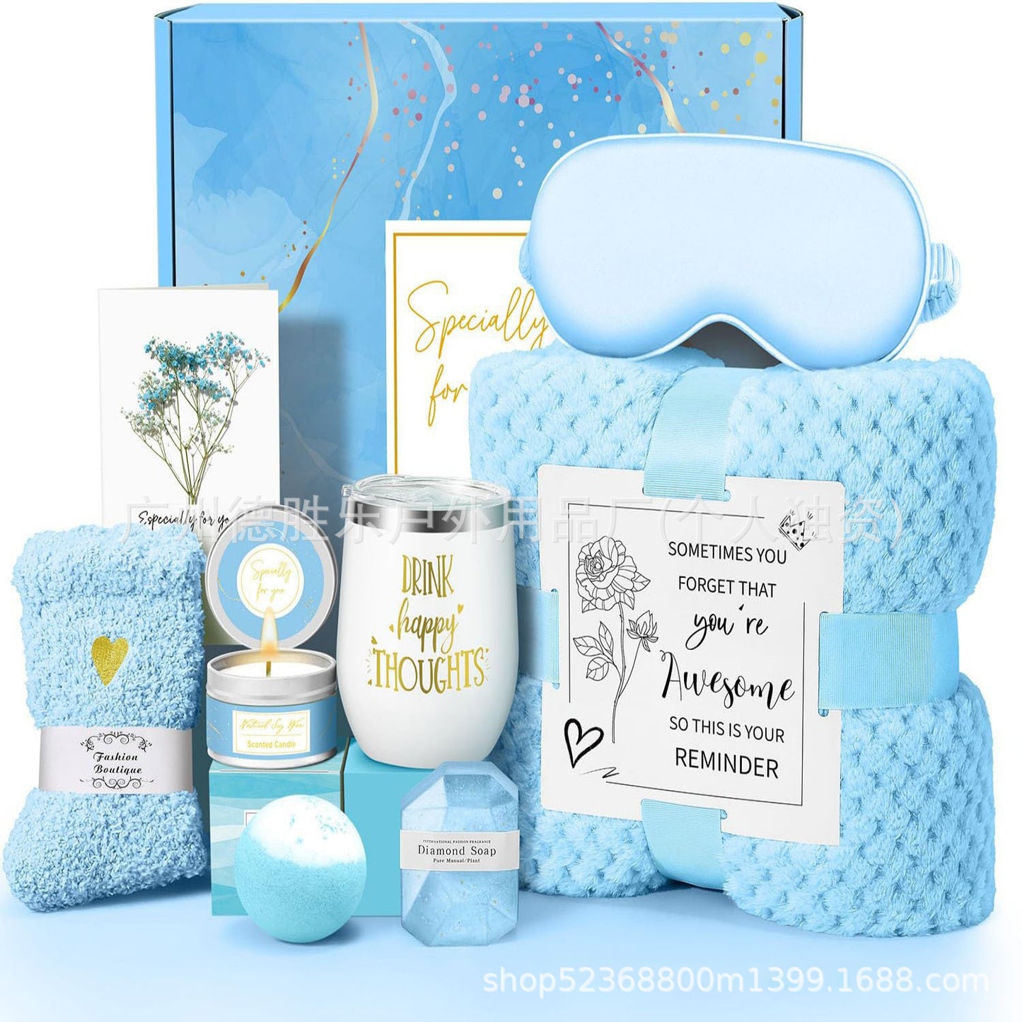 “Not a Day Over Fabulous” Spa & Birthday Gift Box – Candle, Mug, Blanket & Self‑Care Set