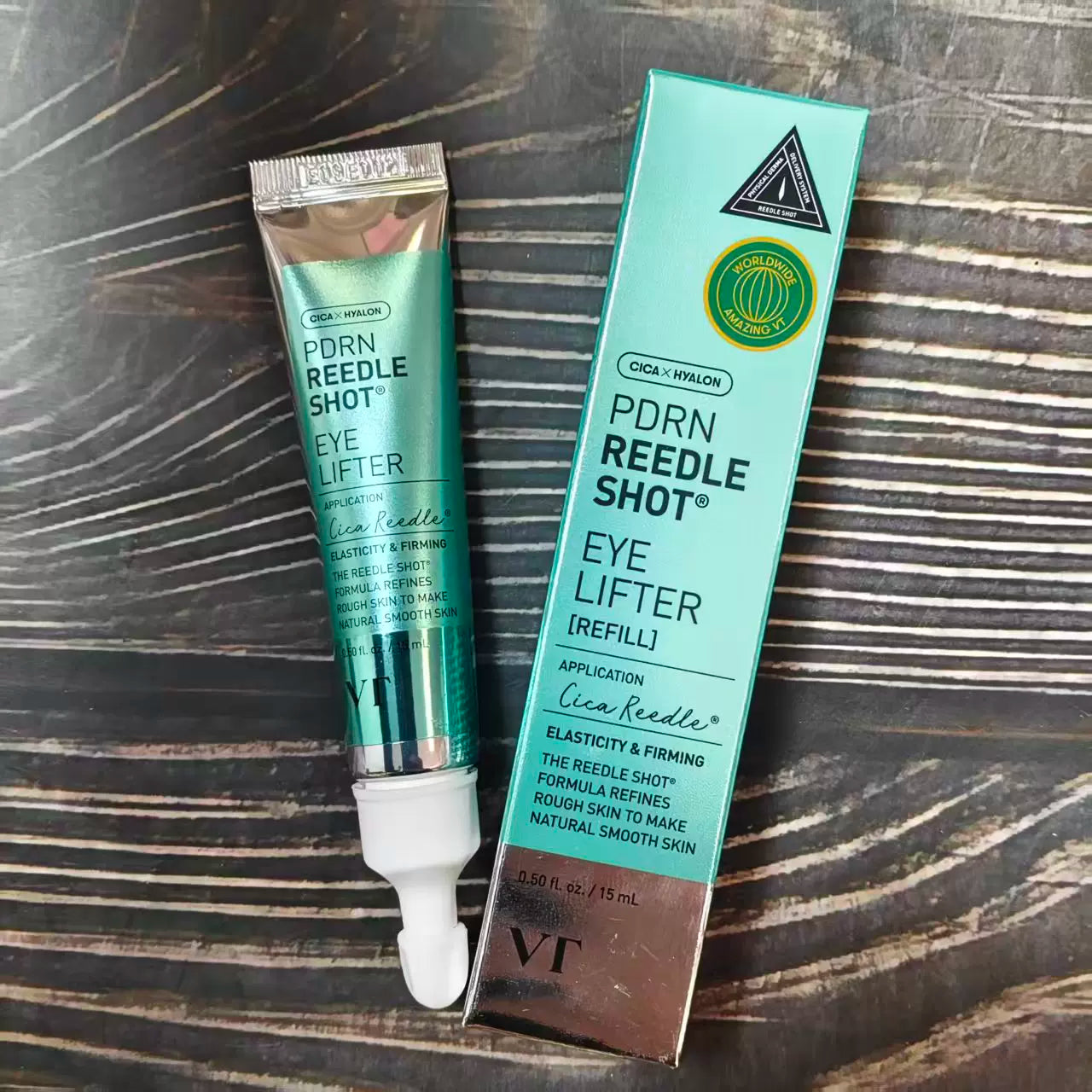 韩国VT薇缔微针眼霜微电流震动按摩头紧致抗zhou提亮淡化细文