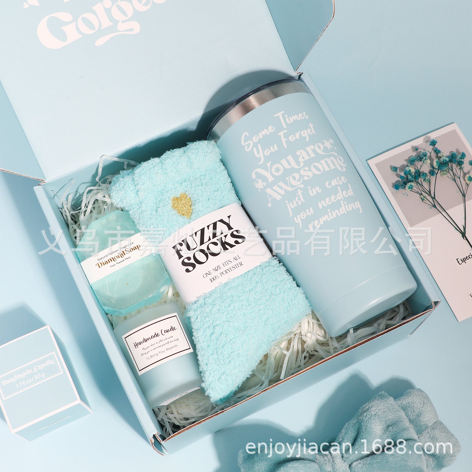 Popular scented candle gift set Mother's Day gift bath gift box Handmade soap eye mask towel souvenir