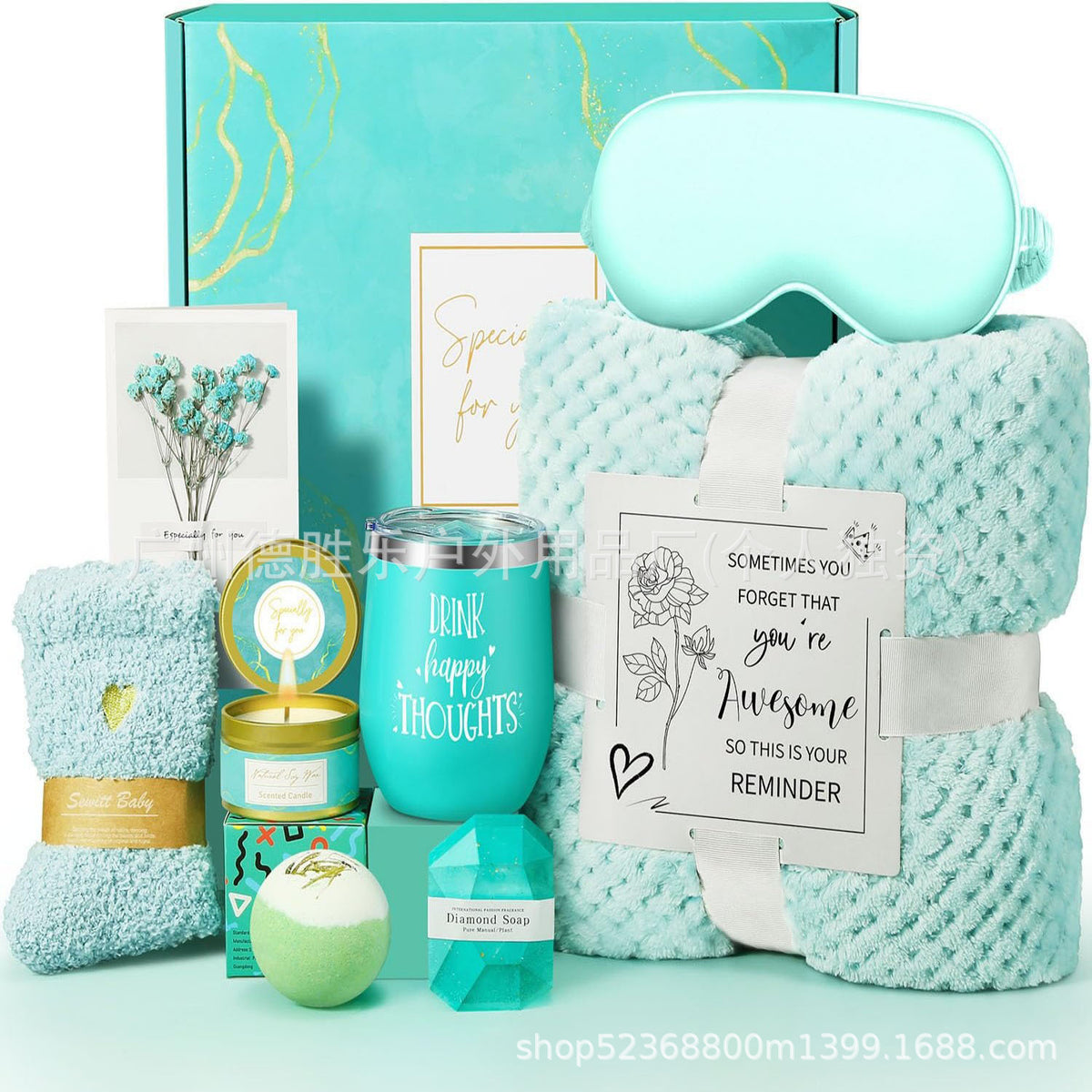 “Not a Day Over Fabulous” Spa & Birthday Gift Box – Candle, Mug, Blanket & Self‑Care Set, view 10