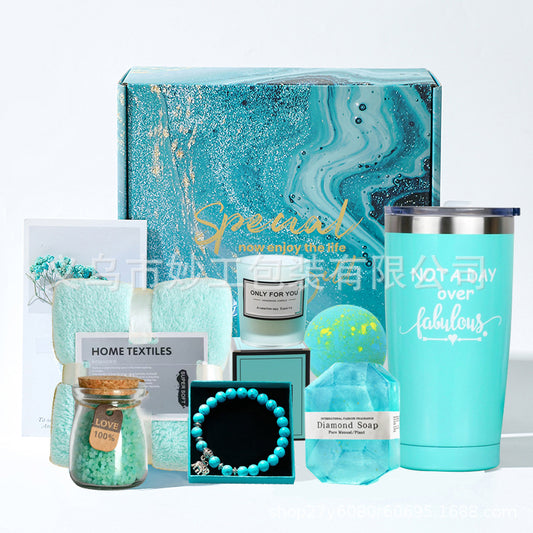Cross-border blue ladies birthday gifts bath gift set high-quality mother's day girls' birthday gifts