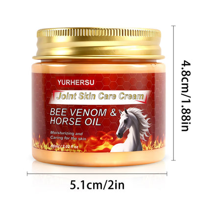 YURHERSU Cross-border Bee Venom Horse Oil Cream Soothing Joint Discomfort Knees Lumbar Shoulder Neck Massage Care Cream in stock