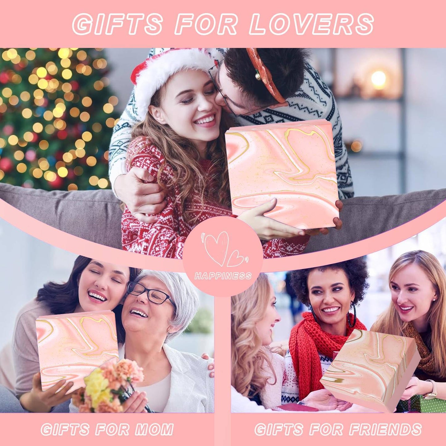 FORIEVIC Spa Gift Baskets – 8‑Piece Spa Gift Set with Tumbler, Bath Treats, Candle & Card (Pink, Purple & Green)