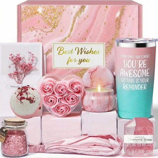 Cross Border Ladies Car Cup Aromatherapy Bath Ball Eye Mask Gift Set Bathroom Spa Valentine's Day Mother's Day Souvenirs