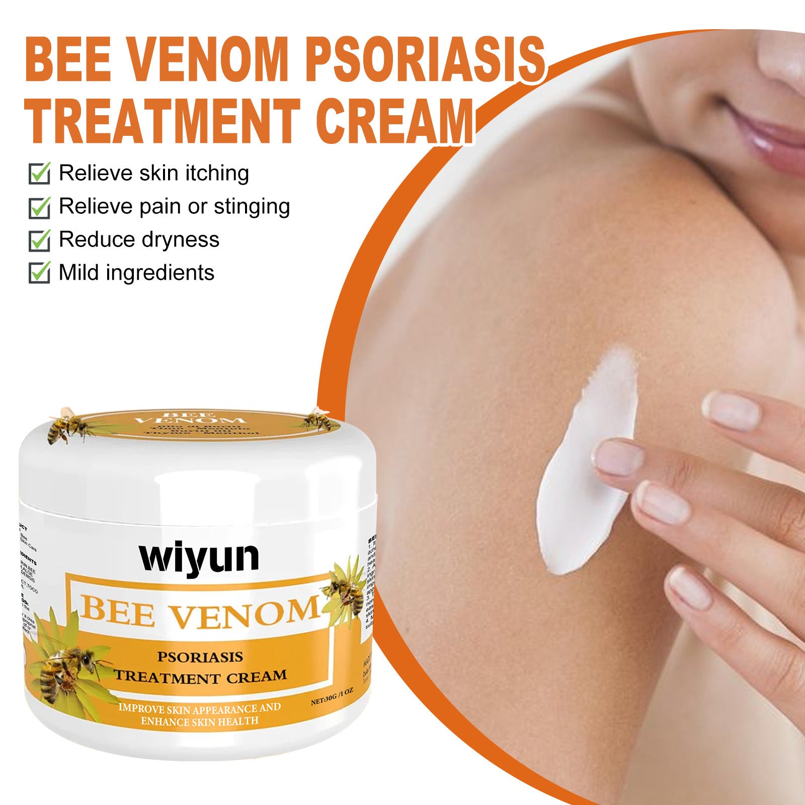 WIYUN Bee Venom Pseudonia, Moss Cream Repairs Itchy Hands and Feet, Moisturizes and Smoothes Skin, Care Cream Feet
