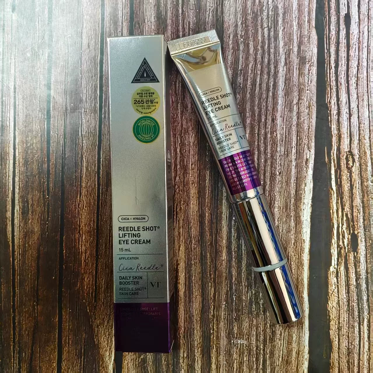 韩国VT薇缔微针眼霜微电流震动按摩头紧致抗zhou提亮淡化细文