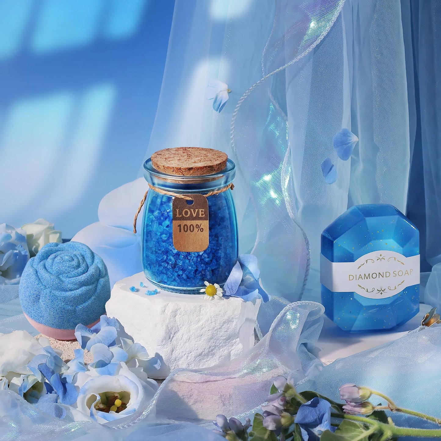 Cross-border Valentine's Day gifts, bath gift sets, fragrance life gift boxes, handmade soap, scented candles, bath gift boxes