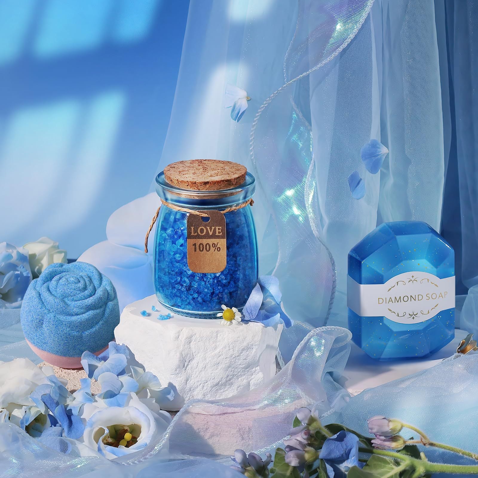 Cross-border Valentine's Day gifts, bath gift sets, fragrance life gift boxes, handmade soap, scented candles, bath gift boxes