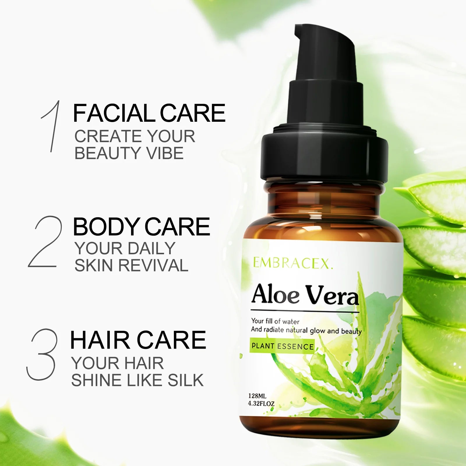 128Ml Aloe Vera Oil Essential Oils Massage Oil Skincare Haircare Nailcare Natural Ingredients Gift to Friends/Parents