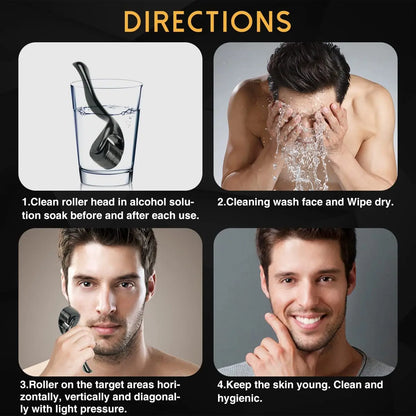 540-Needle Derma Roller for Facial and Body Hair Growth - Micro Needling Tool with 0.2mm, 0.25mm, and 0.3mm Needles