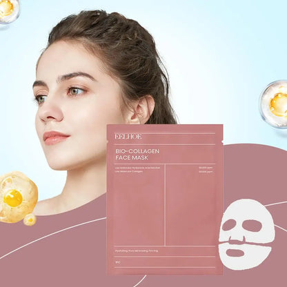 Bio Collagen Face Mask - Pore Minimizing, Deep Hydrating Overnight Treatment for Moisturized and Radiant Skin (1/5/10 Packs)