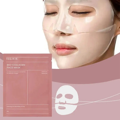 Bio Collagen Face Mask - Pore Minimizing, Deep Hydrating Overnight Treatment for Moisturized and Radiant Skin (1/5/10 Packs)