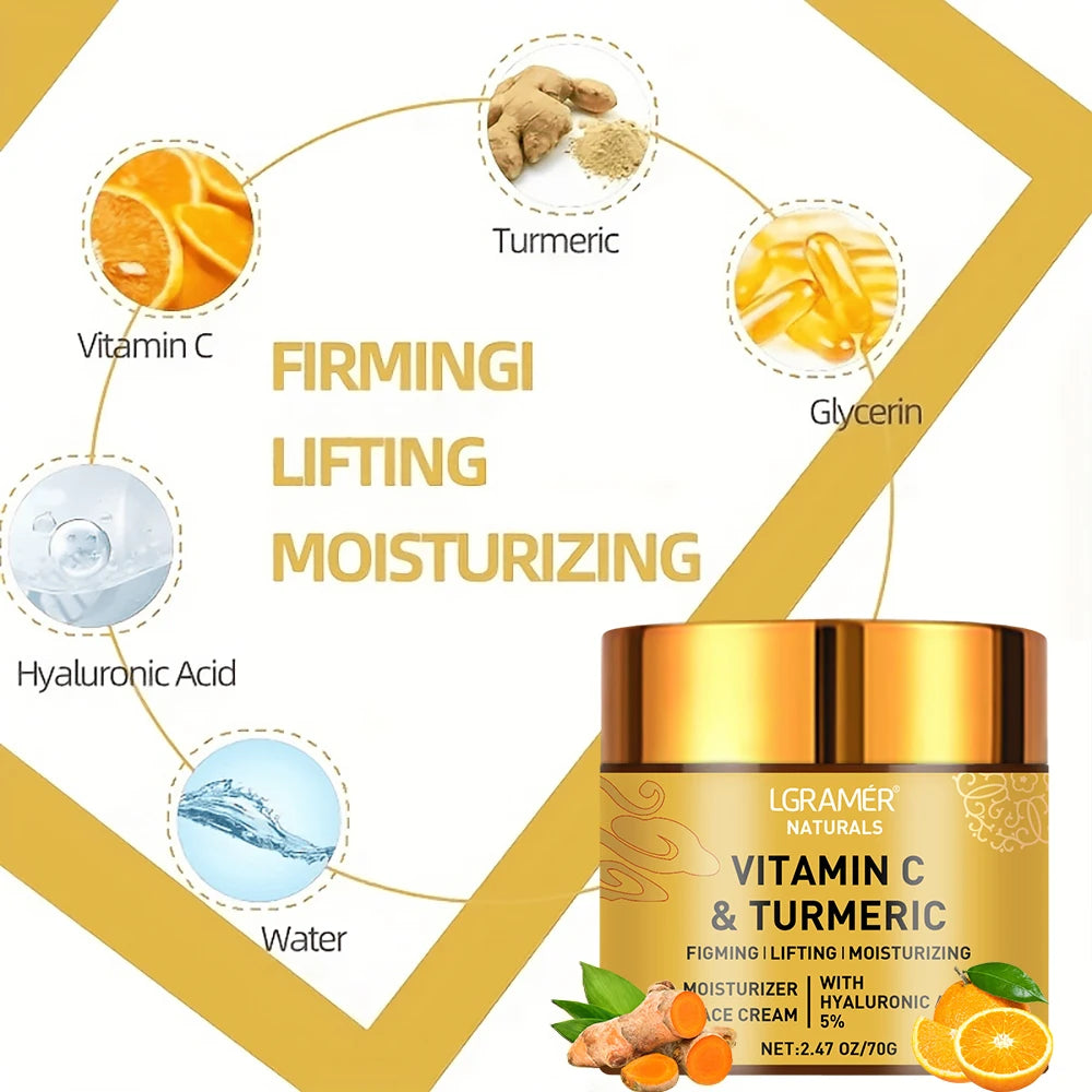 Turmeric Vitamin C Face Cream Retinol Moisturizing Firming Hyaluronic Lightening Repairing Smooth Skincare Whitening Creams
