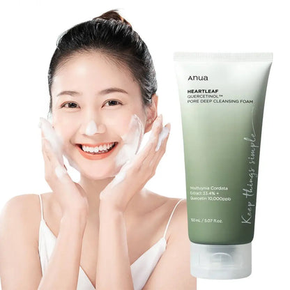 Anua Heartleaf Oil Facial Cleanser - Original Korean Formula for Moisturizing and Soothing Skin Care with Oil Control