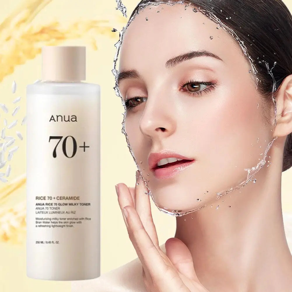 Anua Rice 70 Glow Milky Toner and Rice Ceramide Cleansing Foam for Long-Lasting Moisturization and Gentle Deep Nourishment