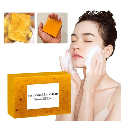 100G Turmeric Hand Made Soap, Lemon Kojic Acid Soap, Shower and Facial Soap Body Care 1/3/5Pcs