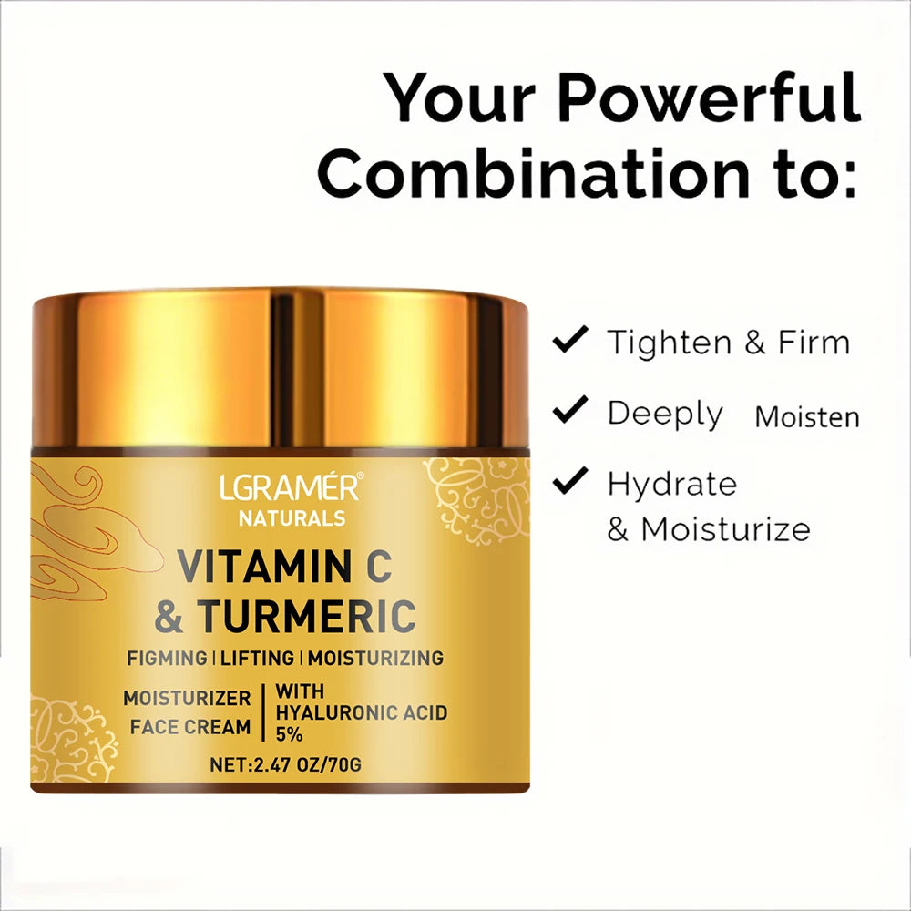 Turmeric Vitamin C Face Cream Retinol Moisturizing Firming Hyaluronic Lightening Repairing Smooth Skincare Whitening Creams