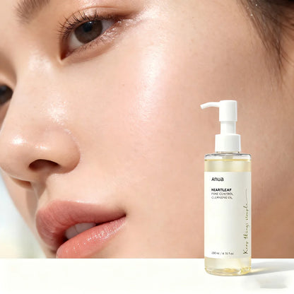 Anua Heartleaf Pore Control Cleansing Oil Remover Gentle Facial for Oily Skin Deep Cleansing Makeup Remover Korean Skincare