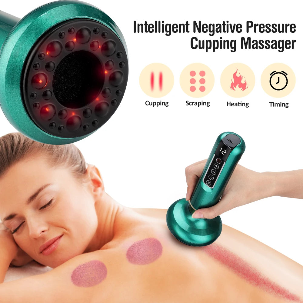 Chinese Electric Gua Sha Massager with Vacuum Suction and Infrared Heat for Anti-Cellulite and Slimming Therapy