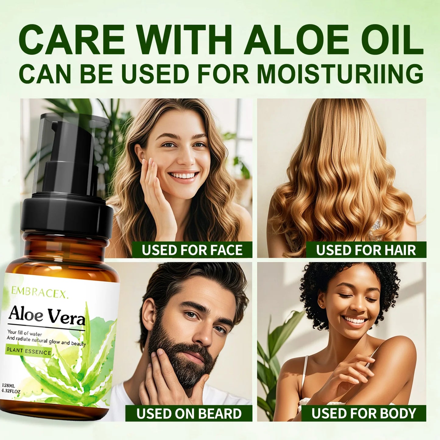 128Ml Aloe Vera Oil Essential Oils Massage Oil Skincare Haircare Nailcare Natural Ingredients Gift to Friends/Parents