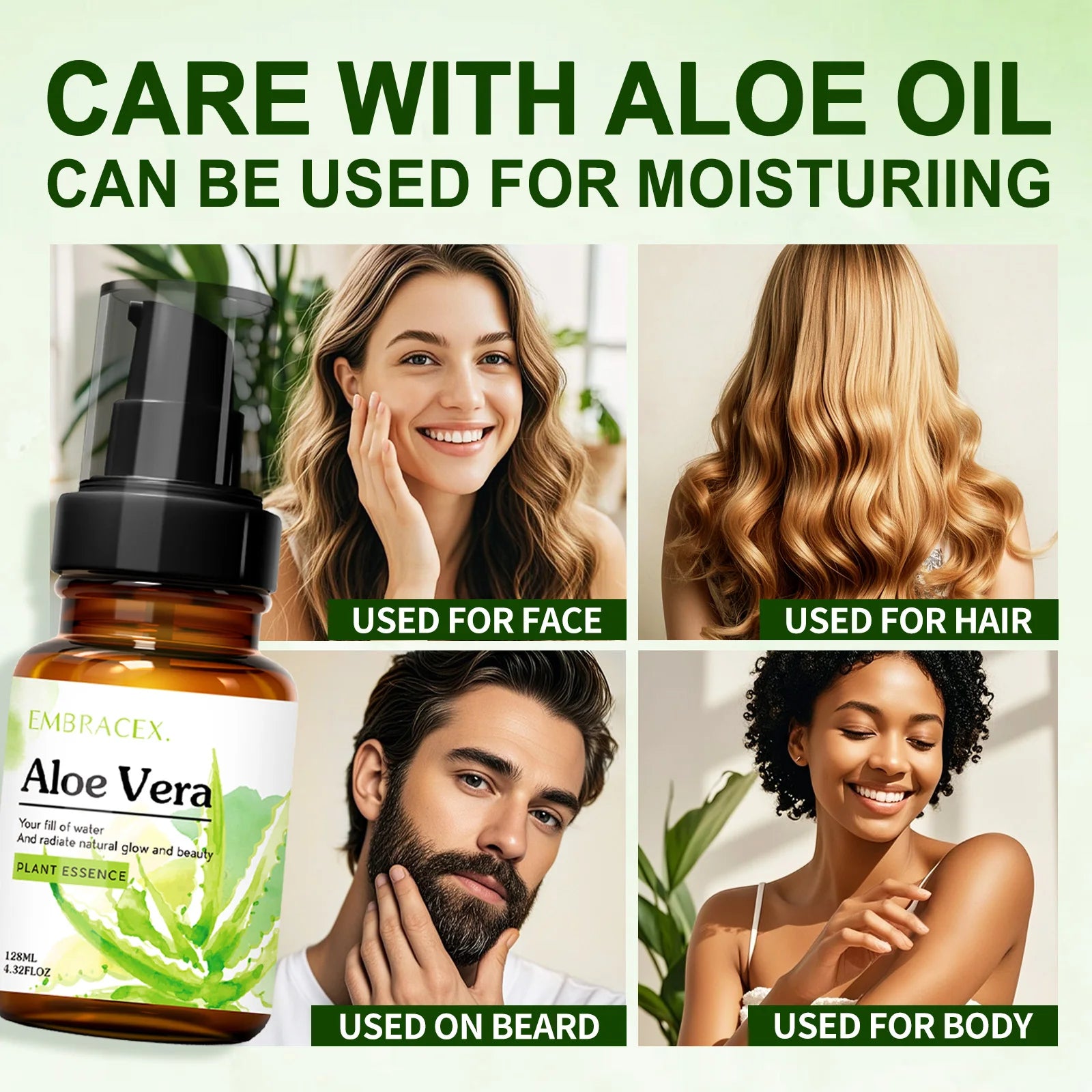 128Ml Aloe Vera Oil Essential Oils Massage Oil Skincare Haircare Nailcare Natural Ingredients Gift to Friends/Parents