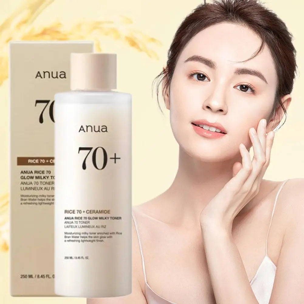 Anua Rice 70 Glow Milky Toner and Rice Ceramide Cleansing Foam for Long-Lasting Moisturization and Gentle Deep Nourishment
