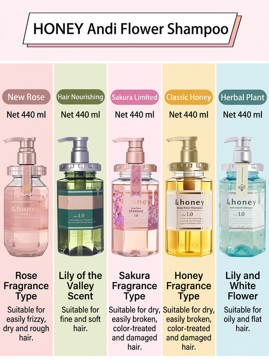 &honey Japanese Honey Shampoo & Treatment – Deep Moist & Color Care (440–445 ml)