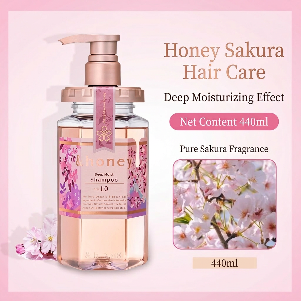 &honey Japanese Honey Shampoo & Treatment – Deep Moist & Color Care (440–445 ml)