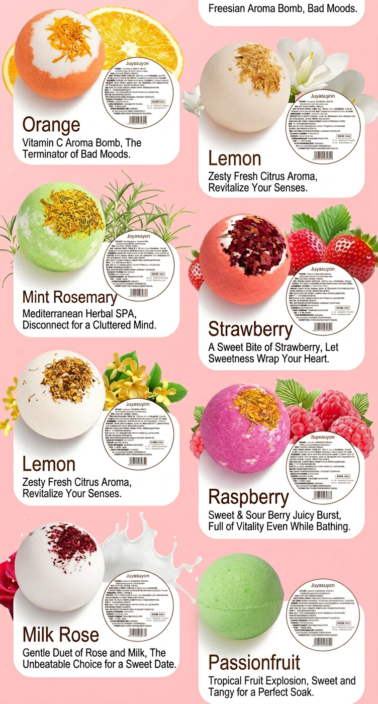 Dried Flower Bubble Bath Bomb – 100g Floating Bubble Ball with Essential Oils & Bath Salt
