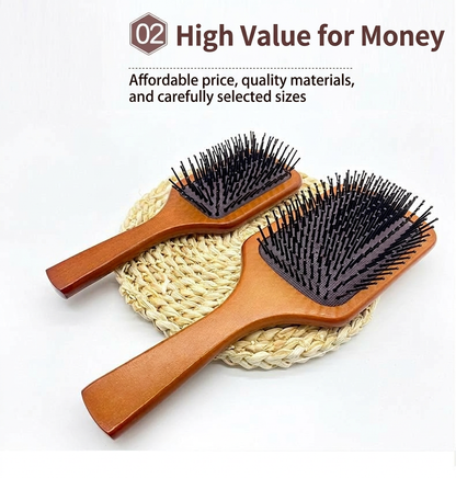 Aveda Air Cushion Comb, Airbag Massage Wooden Comb, Women's Home Use, Mini, In Stock, Raw Wood, Factory Direct Hair Care