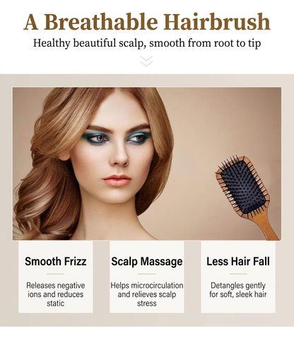 Aveda Air Cushion Comb, Airbag Massage Wooden Comb, Women's Home Use, Mini, In Stock, Raw Wood, Factory Direct Hair Care