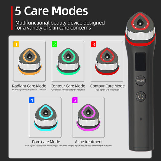 Multifunctional Beauty Massager with Red & Blue Light Therapy – EMS Facial Toning Device, view 2