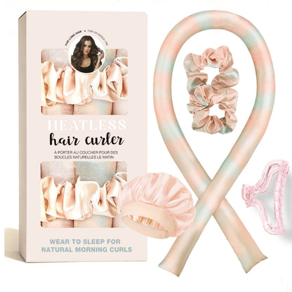 No-Heat Satin Curling Set – Handmade Wave & U-Shaped Hair Curler