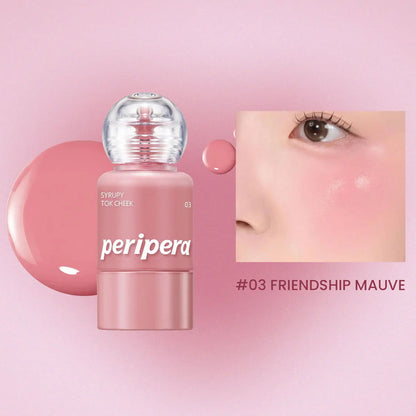PERIPERA SYRUPY TOK CHEEK,Hydrating Liquid Texture,Lightweight & Non-Sticky,Natural Skin-Fusion Finish,K-Beauty,Korean Makeup