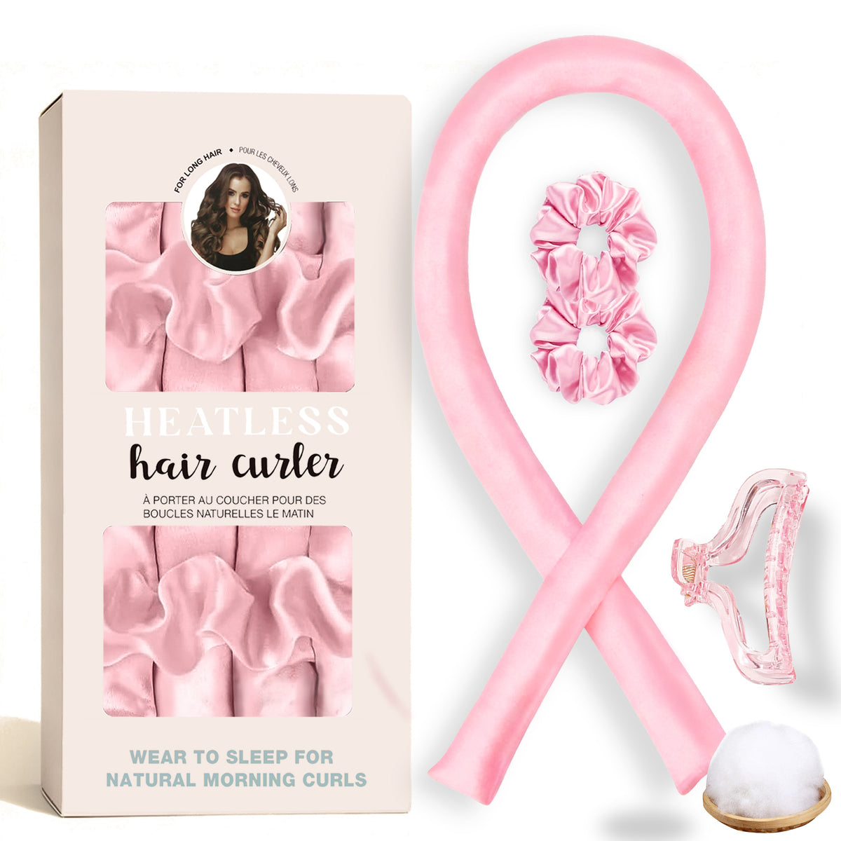 No-Heat Satin Hair Curler Set – Heatless Waves & U‑Shaped Curls, view 35