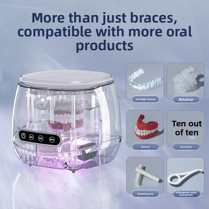 USB Ultrasonic Retainer & Jewelry Cleaner with UV Blue Light – Portable Deep Cleaning Tank