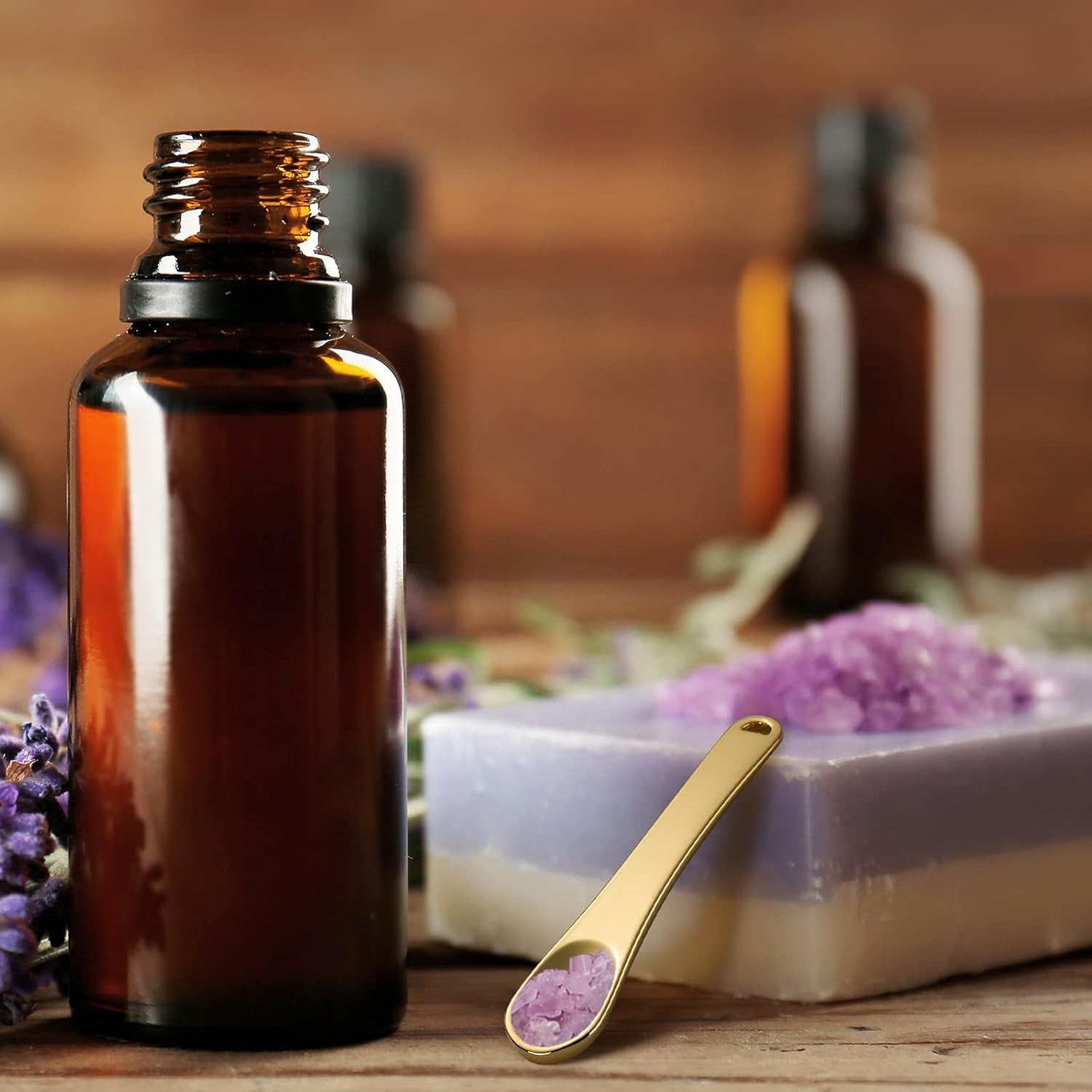 4-Pack Professional Metal Makeup Spatula Set - Mini Spoons and Beauty Scoops for Facial Cosmetics and Face Masks (Silver & Gold)