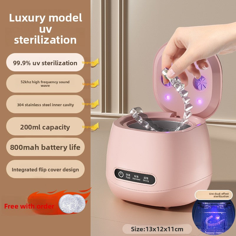 USB Ultrasonic Retainer & Jewelry Cleaner with UV Blue Light – Portable Deep Cleaning Tank, view 7