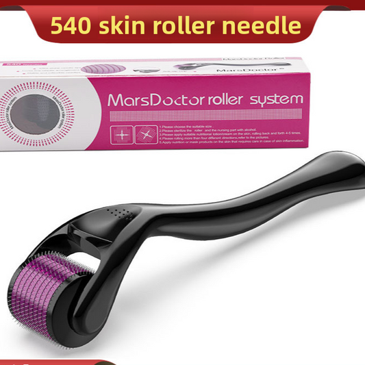 540 Titanium Microneedle Derma Roller – High-Density Facial Skin Roller (0.2–3.0mm)