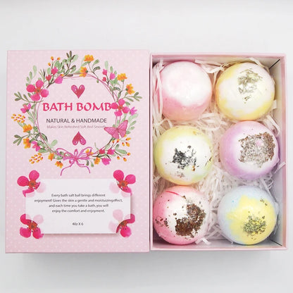 6pcs bath bomb gift box body care spa bathtub is an ideal gift for her/him, wife, girlfriend's birthday or Mother's Day