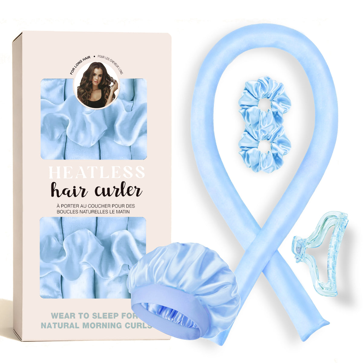 No-Heat Satin Hair Curler Set – Heatless Waves & U‑Shaped Curls, view 33