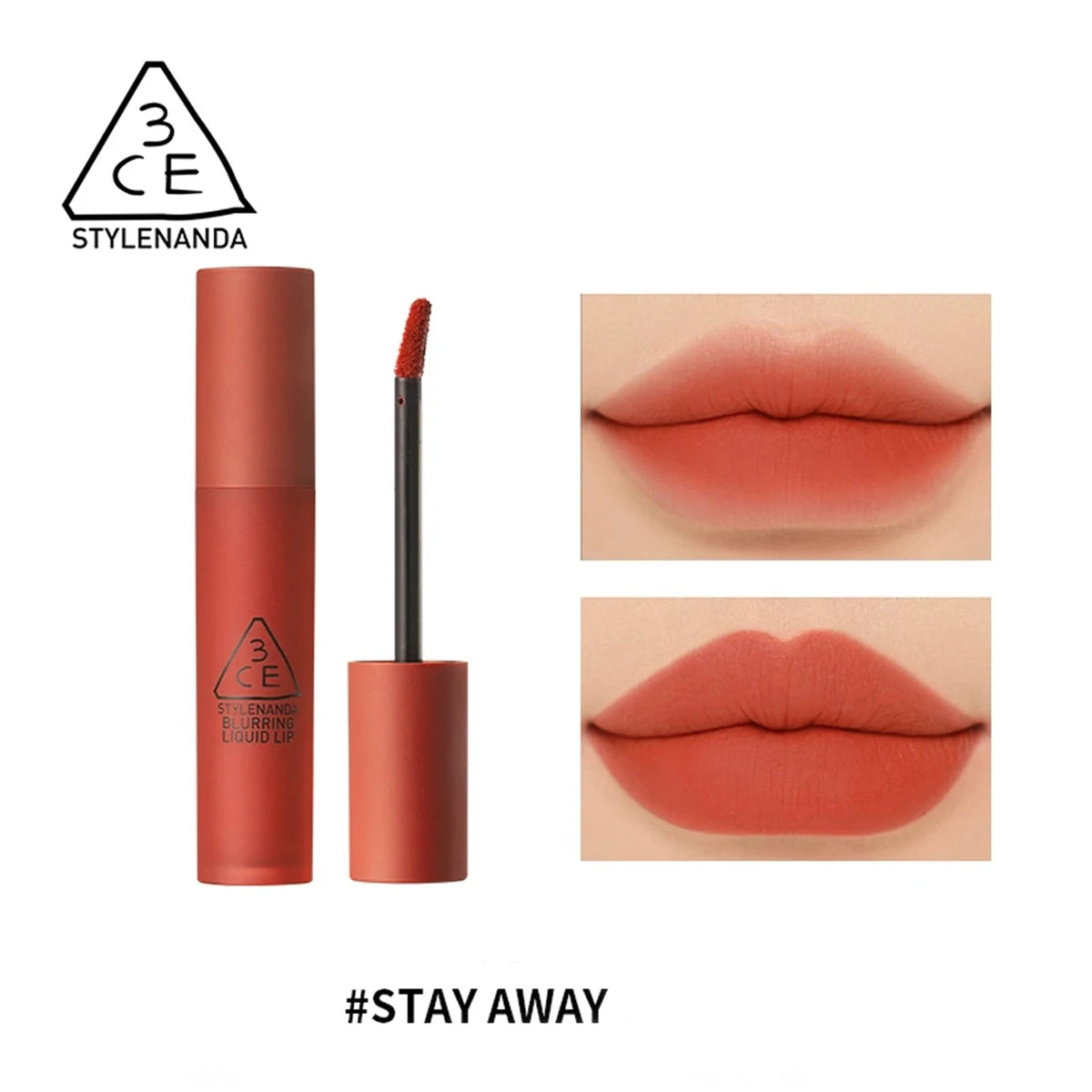 [ClearanceSale]3CE Blurring Liquid Lip Stay Away,Soft Mousse Texture,Smooth&Non-Drying,Party&Date Makeup,K-Beauty,Korean Makeup