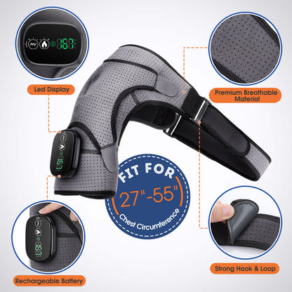 Electric Heating Shoulder Pad – Heat & Vibration Massage Wrap