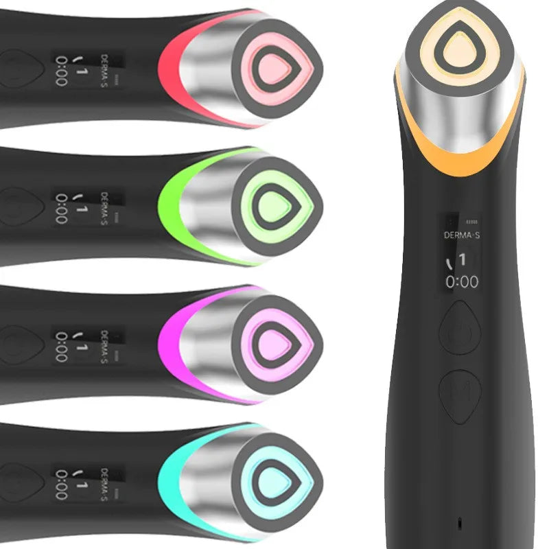 6-IN-1 Plastic Glow Beauty Instrument EMS Microcurrent Vibration Massage Battery Portable Personal Care Appliances