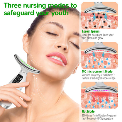 Face and Neck Massager – 7 Colour LED Light & Lymphatic Drainage