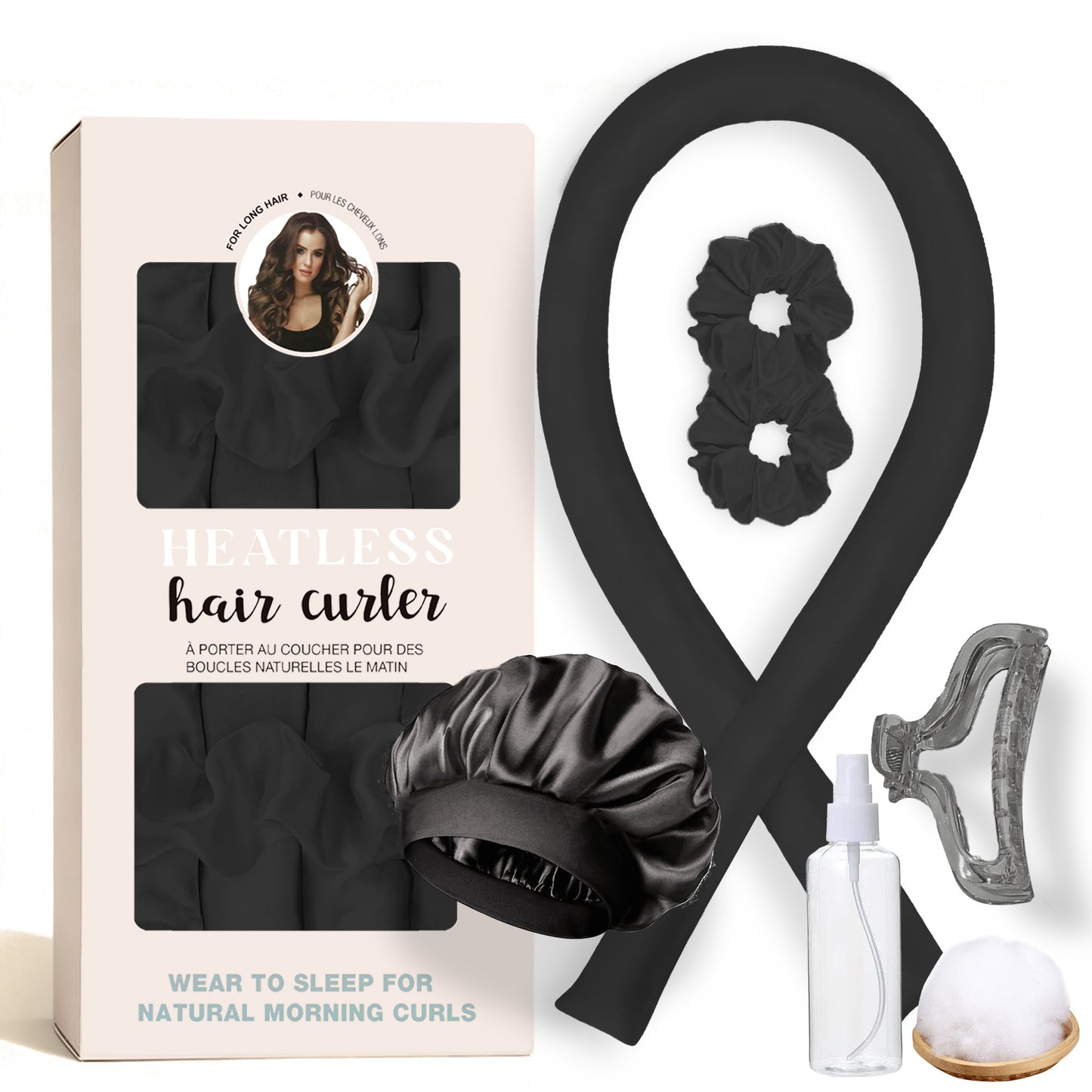 No-Heat Satin Curling Set – Handmade Wave & U-Shaped Hair Curler